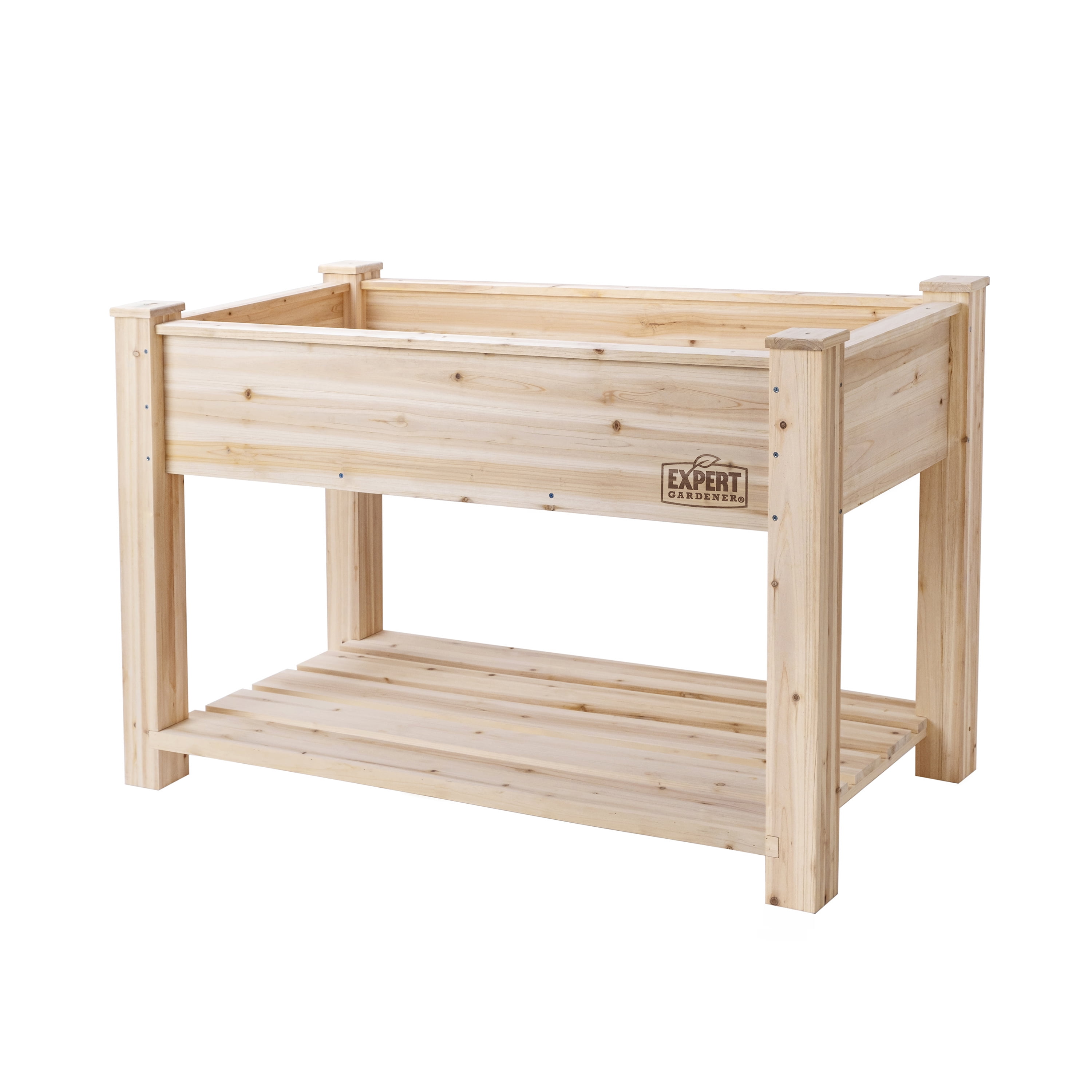 (2 pack) Expert Gardener Natural Wood Raised Garden Bed 4ft L x 2ft W x 31 in H for Outdoor Use