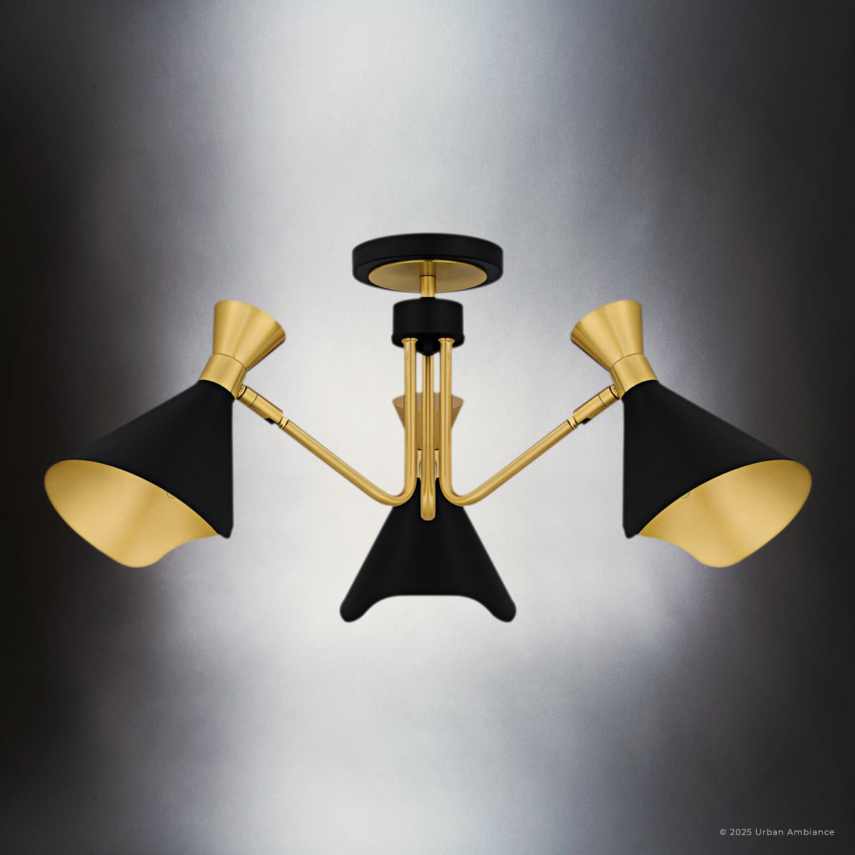 Luxury Luxe Industrial Ceiling Light, Matte Black, UQL5960