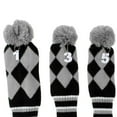 thumbnail image 3 of Juego de 3 palos de golf Knit Headcover Driver Fairway Wood Hybrid Head Cover, gris Sharpla Pom Pom Headcover, 3 of 8