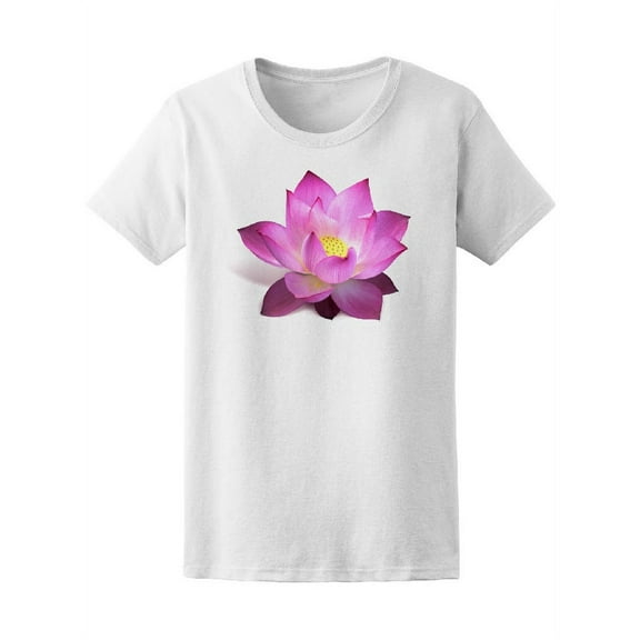 Pink Beautiful Lotus Flower T-Shirt Women -Image by Shutterstock, Female x-Large