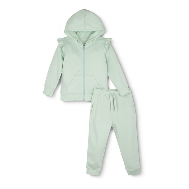 Little Star Organic Toddler Girl 2Pc Full Zip Hoodie & Slim Jogger Set