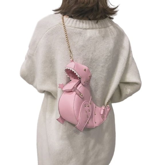Cartoon Dinosaur Shoulder Bag Fun and Functional Crossbody Purse for Women