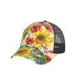 thumbnail image 7 of Disketp Sunflower Cornflower Poppy Print Trucker Hat Men Women - Mesh Baseball SnapBack Cap, 7 of 7