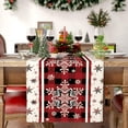 thumbnail image 1 of DEBGFS Christmas Table Runner  Tree Snowman Home Kitchen Dining Table Decoration Noel Gift Linen Tablecloth,04, 1 of 4