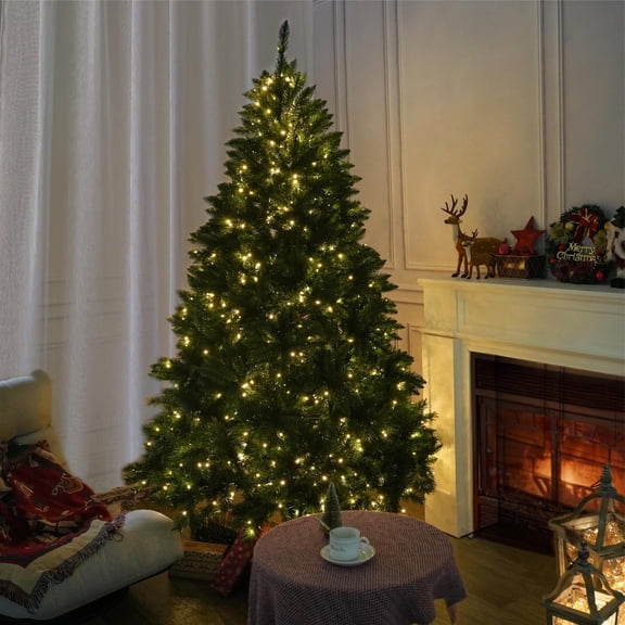 Direct Wicker 6FT Pre-Lit Christmas Tree With 450 LED Lights & Metal Stand