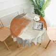 thumbnail image 4 of Orange Grey Abstract Art Painting Round Tablecloth 60 Inch Washable Reusable Decoration Table Cover for Kitchen Party, 4 of 6