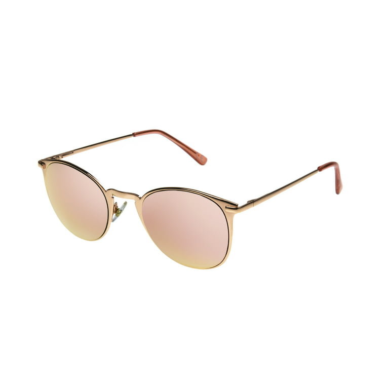 Foster Grant Women's Round Rose Gold Sunglasses