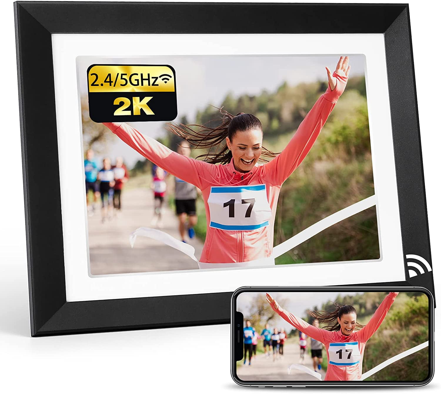 NexFoto 2K Digital Picture Frame 32GB, 11 Inch 2.4GHz/5GHz DualBand