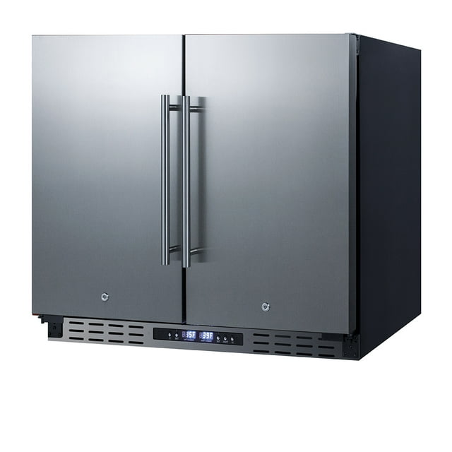 Summit FFRF36ADA 5.8 cu ft Undercounter Refrigerator & Freezer w/ (2) Solid Doors - Stainless Steel, 115v