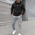 thumbnail image 2 of DHFJKG Mens Tracksuit 2 Piece Set Jogging Sweat Track Suits Quarter Zip Hooded Sweatshirt With Joggers Ankle-Tied Pants Sportswear Athleisure Cozy Outfit, 2 of 4
