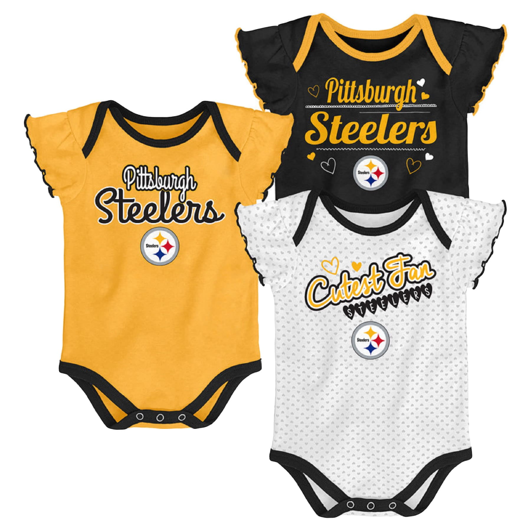 RTGreat Love Baby Steelers Nation Short Sleeve Baby Bodysuits Jumpsuits