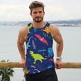 thumbnail image 6 of Gukieu Dinosaurs Print Men's Quick Dry Fitness Vest, Round Neck Sleeveless Fitness Bodybuilding Top-4X-Large, 6 of 7
