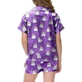 thumbnail image 4 of Xyant Girl Halloween Pjs Soft Button Down Short Sleeve Pajamas Set Kids Toddler 2 Piece Ghost Sleepwear Size 8-9, 4 of 5