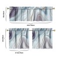 thumbnail image 6 of Marble Modern Geometric Flowers Abstract 3-Piece Kitchen Curtains Set Kitchen Curtains Sets with Valance for Windows Rod Pocket Machine Washable Kitchen Decor Decorations (54"x18"+2x27.5"x24"), 6 of 6