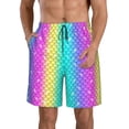 thumbnail image 2 of Uemuo Rainbow Scales2 Pattern Men's Swim Trunks Hawaiian Beach Bathing Suit Swimsuits Beach Quick-Dry Shorts with Pockets-X-Large, 2 of 9