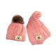 thumbnail image 1 of Qarigey Conjunto de 2 unidades de bufanda para niños, sombrero elástico de felpa, calentador de cabeza, Color sólido, cálido, frío, Sombreros Rosado, 1 of 6