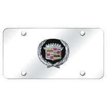 Cadillac Logo License Plate (Black On Chrome)