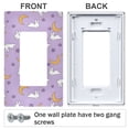 thumbnail image 3 of Yayeee Rocker Switch Wall Plate 1-Gang 4.6"x2.9" Home Decorative Outlet Cover, Purple Cartoon Rabbit Pattern, 3 of 6