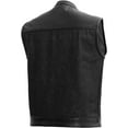 thumbnail image 2 of First Mfg Co - 49/51 - Men's Motorcycle Biker Riding Black Denim, Leather Vest - Small, 2 of 4