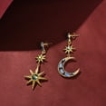 thumbnail image 5 of SOHI Blue Gold-Plated Star Shaped Drop Earrings, 5 of 5