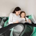 thumbnail image 4 of Manfei Turqoise Black and Gray Twin Comforter Sets, Modern Abstract Artwork, Black Reversible 2pcs, 1 Comforter and 1 Pillowcase, 4 of 6
