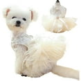 thumbnail image 2 of UOSIA Fancy Dog Tulle Dress Cute Dog Costume Small Dog Birthday Party Wedding,M,White, 2 of 6