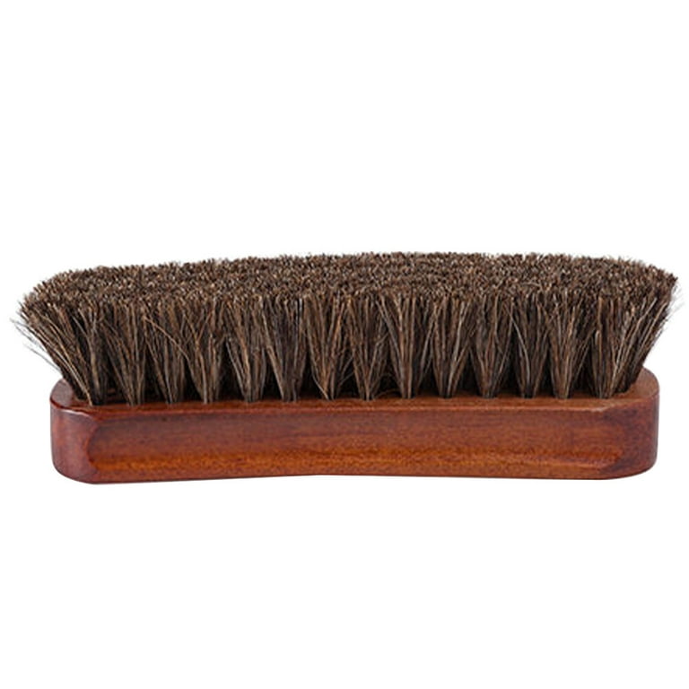 Round Head Horse Hair Brush Soft Leather Cleaning Brush Horse Hair Shoe  Brush U