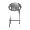 thumbnail image 2 of 30 Inch Indoor Outdoor Bar Stool with Rounded Rope Woven Seat, Gray, 2 of 5