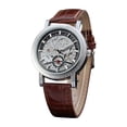 thumbnail image 1 of Reloj de pulsera automático WINNER con correa de piel sintética hueca (negro y marrón), 1 of 2