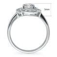 thumbnail image 4 of BERRICLE Sterling Silver Flower Wedding Engagement Rings Cubic Zirconia CZ Woven Ring for Women, Rhodium Plated Size 6.5, 4 of 10