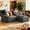 Loveseat-Dark Gray, variant on Lofka 47'' Oversized Chaise Lounge Chair Indoor, No Assembly Required, Sleeper Couch Fluffy Plush Corduroy Cloud Sofas Couches for Living Room, Gray