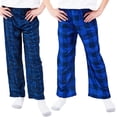thumbnail image 7 of Blue Plaid & Dark Blue Plaid 2-Pack Toddler Boy's to Youth Boy's Sleep Pajama Pants-8, 7 of 7