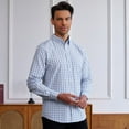 thumbnail image 3 of Alimens & Gentle Men's Plaid Button Down Shirts Cotton Long Sleeve Shirts Gingham Shirt, 3 of 8