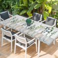 thumbnail image 2 of Bottles and Plants Table Cloths for 8 Foot Rectangle Tables, Country Leaves Farmhouse White Wooden Grain Patio Waterproof Elastic Fitted Tablecloths, Washable Rectangular Table Cover for Camping, 2 of 8