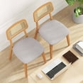 thumbnail image 2 of Costway Wooden Rattan Dining Chair Set of 2 with Can Back Rubber Wood Frame Padded Seat, 2 of 9