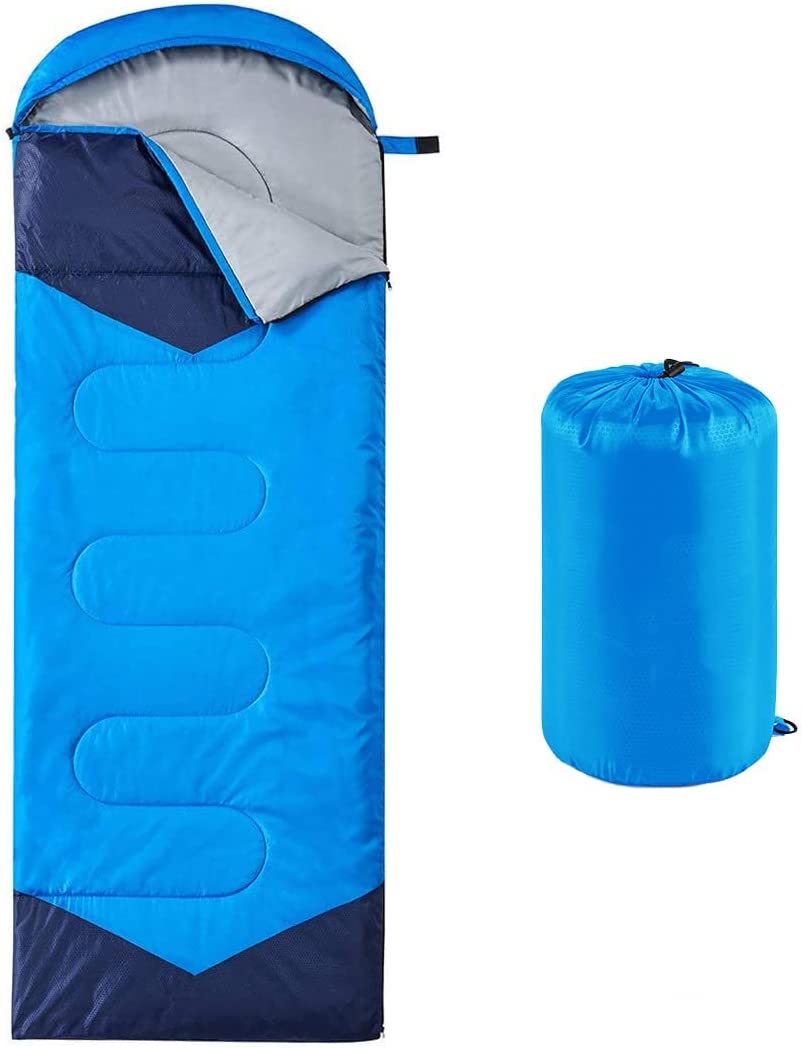 Camping Sleeping Bag 3 Season Warm & Cool Weather Summer Spring Fall Lightweight Waterproof