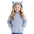 thumbnail image 2 of QTSHPN Girls Hoodie Cat Ears Fuzzy Warm Pullover Sweatshirt Fashion Casual Loose Sweater with Pockets Sweatshirt Kids, 2 of 8