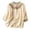 Beige, variant on Womens Casual Crew Neck Top Linen Loose Fit Crew Neck 2026 Fashion Summer Tees 3/4 Sleeve Floral Print T Shirts