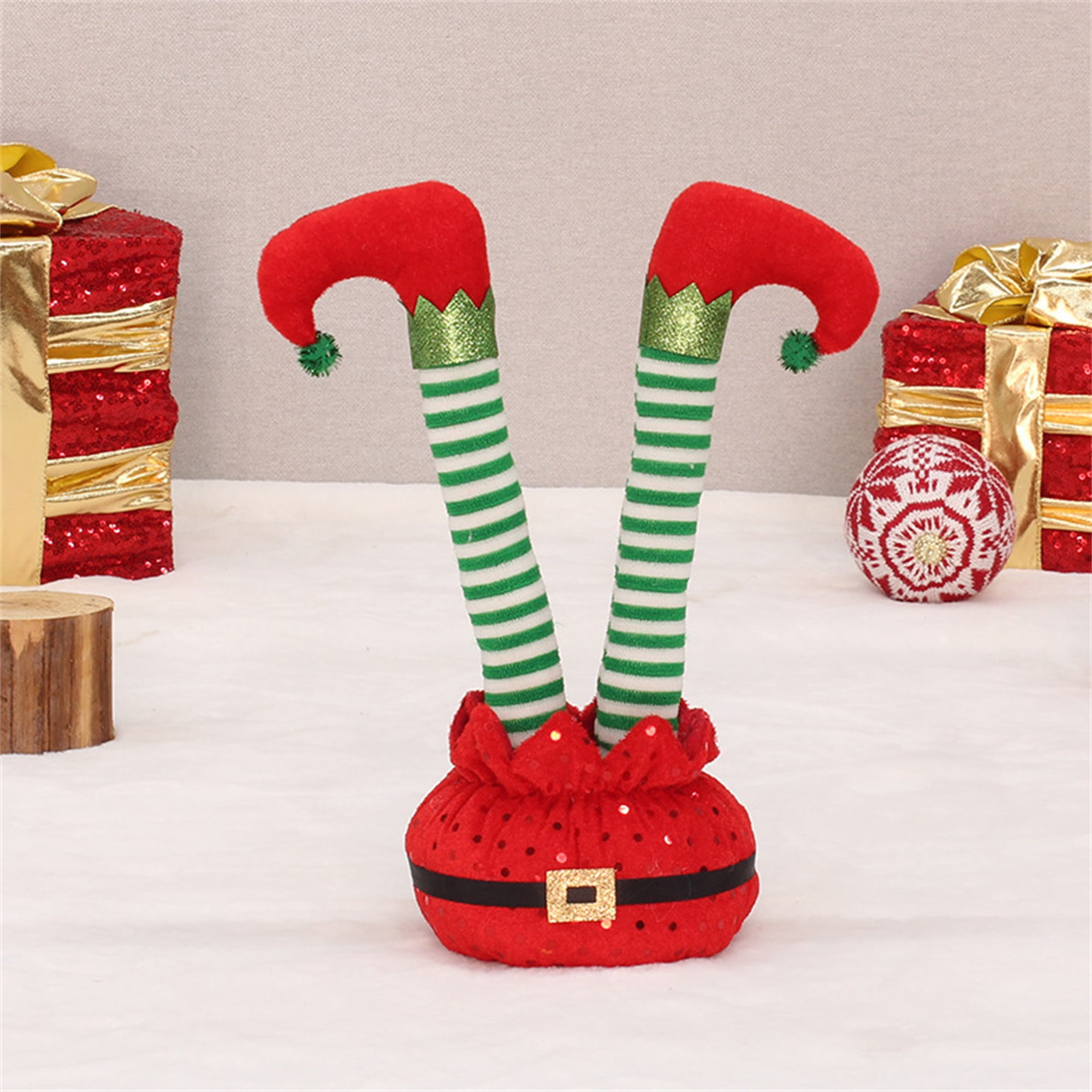 Christmas Elf Legs Tree Decor Plush Santa Stuffed Legs Party Home
