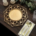thumbnail image 4 of Efavormart 6 Pack | 13" Gold Floral Cutout Acrylic Charger Plates, Hollow Flower Decorative Plastic Serving Plates, 4 of 11