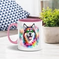 thumbnail image 5 of Hippie Alaskan Malamute Portrait Watercolor Tie-Dye Vintage Styles 11oz Accent Two-tone Mug Alaska Mal Dog Lovers Gifts Coffee Tea Cup - 00014, 5 of 5