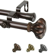 13/16" Dia Adjustable 66-120" Adelina Double Curtain Rod in Cocoa