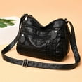 thumbnail image 4 of Women, Soft PU Leather Shoulder Bags, Multi-layer Black, 4 of 8