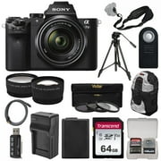 Sony Alpha A7 II Digital Camera + 28-70mm FE OSS Lens with 64GB Card + Battery + Charger + Backpack + Tripod + Tele/Wide Lens Kit