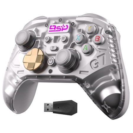 Wireless Game Controller for PC/Android/iPhone/Switch/Steam,Bluetooth Controller with Hall Joystick Trigger,Mechanical Silver