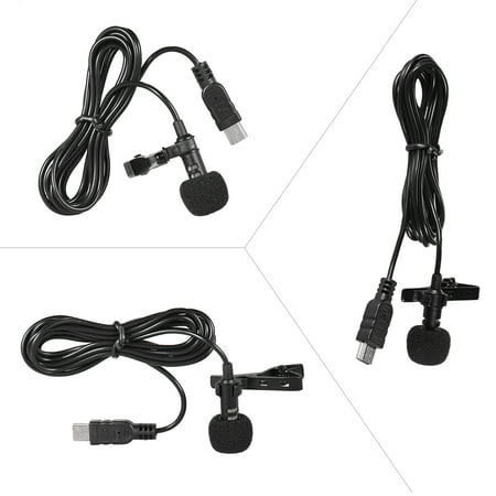 150cm Professional Mini USB Omni-Directional Stereo Mic Microphone with Collar Clip for Gopro Hero 3 3+