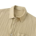 thumbnail image 5 of BADHUB Men's Casual Button Down Shirts Short Sleeve Summer Shirts Wrinkle-Free Shirts Textured Vacation Shirts Beach Wedding Tops, 5 of 8