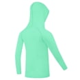 thumbnail image 6 of Y-Sunset Boys Hooded Long Sleeve Rash Guard Swim Shirt, Youth Kids UPF 50+ Fishing Shirt, Sun Protection Hiking Beach Hoodie 15-16 Years&Mint Green#02, 6 of 6