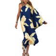 thumbnail image 1 of Women Beach Cover Ups Dress One Shoulder Irregular Robes Holiday Beachwear, 1 of 8