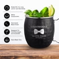 thumbnail image 5 of PERSONALIZED Ideal Custom Engraved Groomsmen Gift-Classic Round Rolled Rim Moscow Mule Mugs with Sturdy Handle, Hammered Black Finish 16 oz, Set of 4, Highschool Sweethearts, 5 of 9